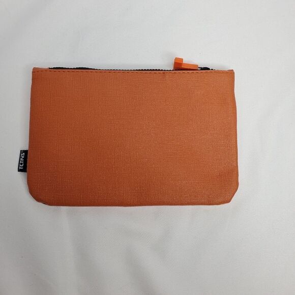 NEW IPSY Tetris Rust Orange White VIDEO GAME PIECE PRINT Cosmetic Travel Bag - Picture 8 of 9